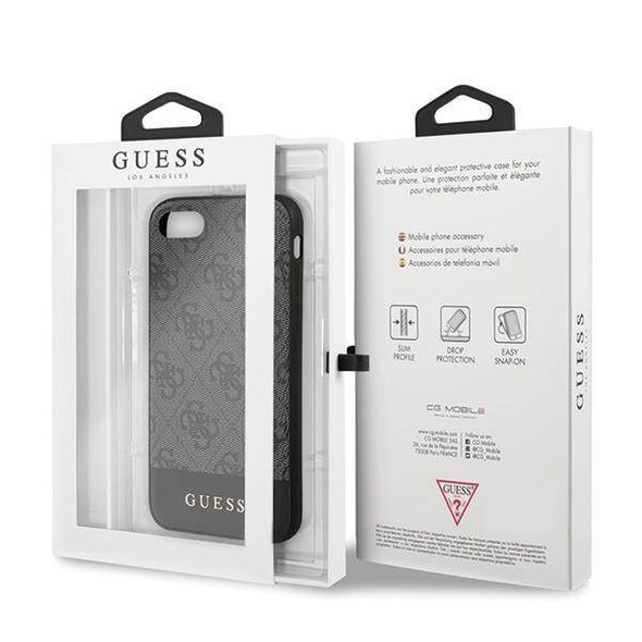 Original Case IPHONE SE 2022 / SE 2020 / 7 / 8 Guess Hardcase 4G Stripe Collection (GUHCI8G4GLGR) gray 3700740471289