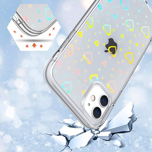 Case IPHONE 14 Luminous Hearts Case transparent 5904161128366