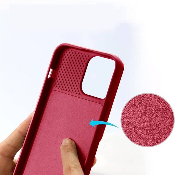 Case IPHONE 14 PRO Silicone with Camera Cover Nexeri Silicone Lens burgundy 5904161129042