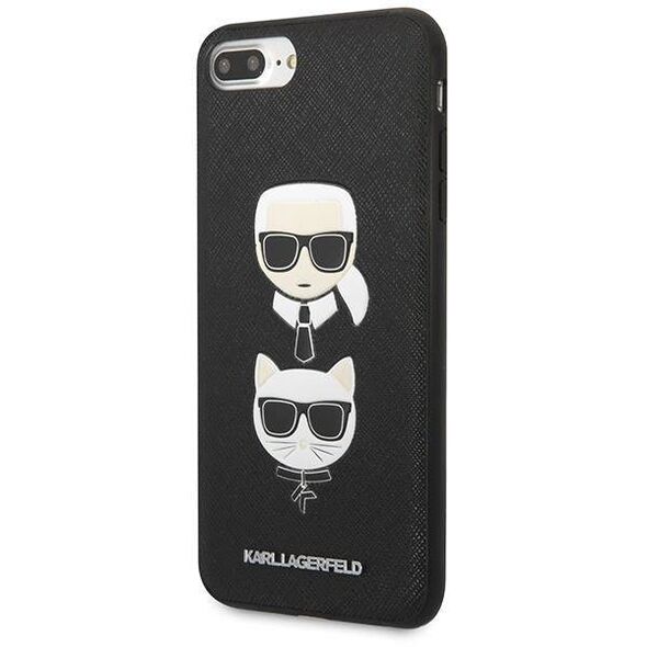 Original Case IPHONE 7+ / 8+ Karl Lagerfeld Hardcase Saffiano Ikonik Karl&Choupette Head (KLHCI8LSAKICKCBK) black 3666339054991