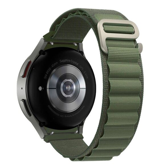 Strap for SAMSUNG GALAXY WATCH 4 (40MM) / (44MM) / GALAXY WATCH 4 CLASSIC (42MM) / (46MM) / GALAXY WATCH 5 (40MM) / (44MM) / GALAXY WATCH 5 PRO (45MM) Tech-Protect Nylon Pro Green military 9490713930281