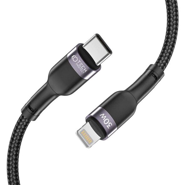 Cable 3A PD30W 0,25m USB-C - Lightning Tech-Protect Ultraboost black 9490713928912
