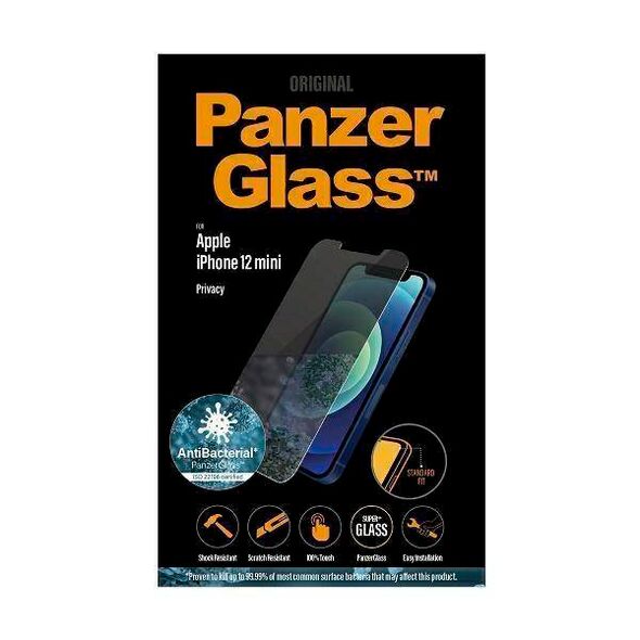 Tempered Glass IPHONE 12 MINI PanzerGlass Standard Super+ Privacy Antibacterial 5711724127076