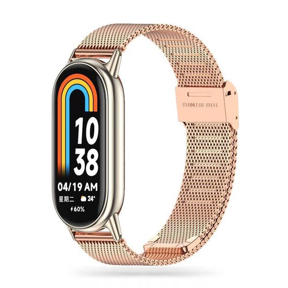 Strap for XIAOMI MI BAND 8 / 8 NFC Tech-Protect Milaneseband gold & pink 9490713935163