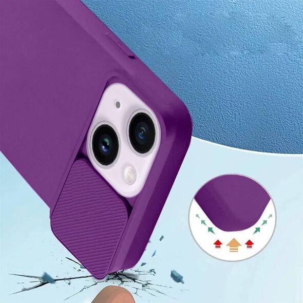 Case IPHONE 7 Silicone with Camera Cover Nexeri Silicone Lens dark purple 5904161137825