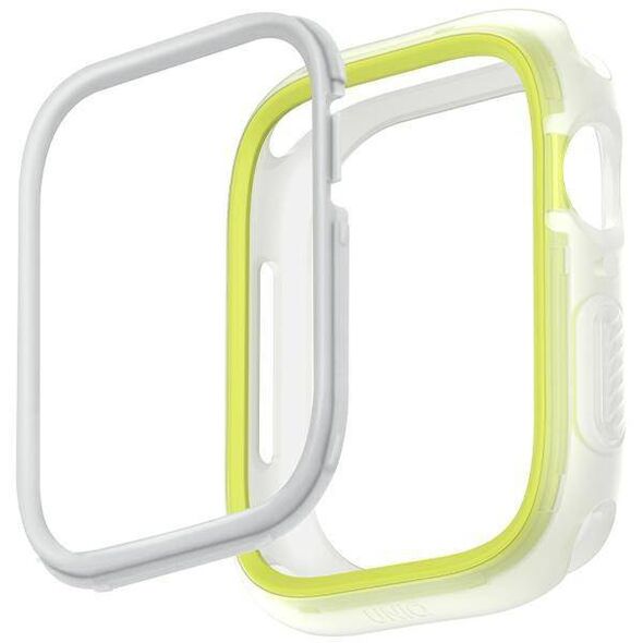 Case APPLE WATCH 4 / 5 / 6 / 7 / 8 / SE (42 / 44 / 45 MM) UNIQ Moduo lime - white 8886463684412