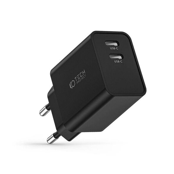 Wall Charger 35W 2x USB-C PD Tech-Protect C35W black 9490713936085