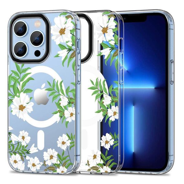 Case IPHONE 13 PRO MAX Tech-Protect MagMood MagSafe Spring Daisy transparent 9319456605198