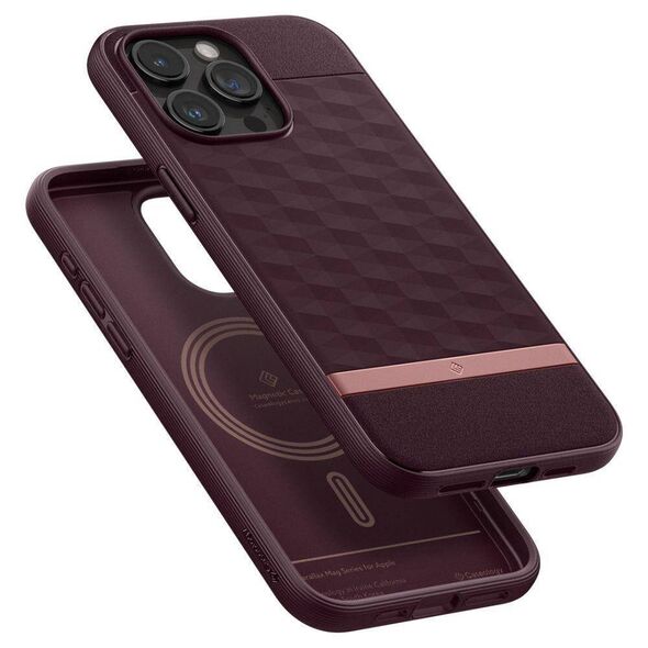 Case APPLE IPHONE 15 PRO MAX Caselogy Parallax Mag MagSafe burgundy 810083833545