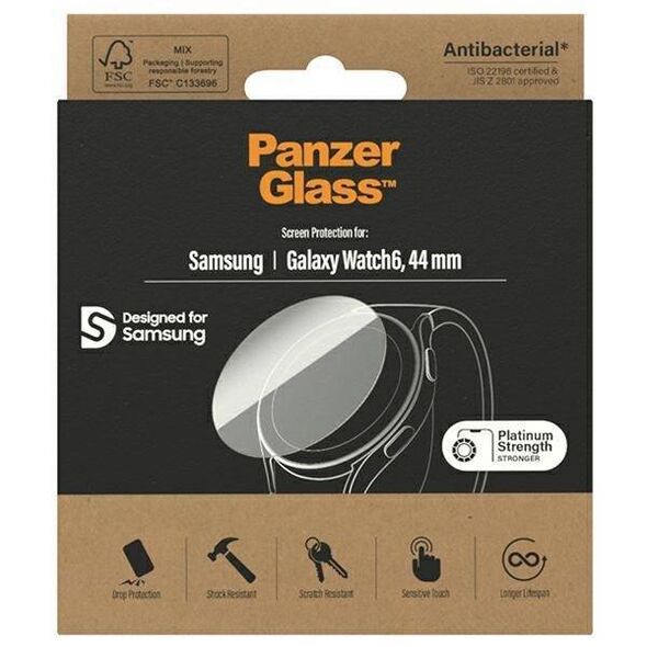 Tempered Glass SAMSUNG GALAXY WATCH 6 (44MM) PanzerGlass Screen Protection Antibacterial 5711724036828