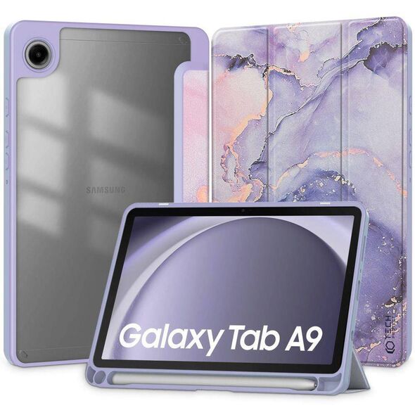 Case SAMSUNG GALAXY TAB A9 8.7 Tech-Protect SC Pen Hybrid Marble purple 9319456607659