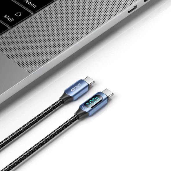 Cable 100W 5A 2m USB-C - USB-C Tech-Protect UltraBoost LED blue 5906203690664