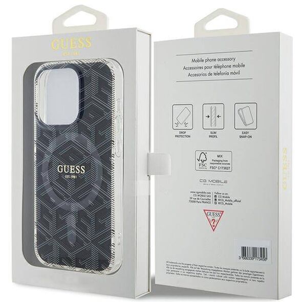 Original Case APPLE IPHONE 15 PRO MAX Guess hardcase IML GCube MagSafe (GUHMP15XHGCUSTGK) black 3666339221874