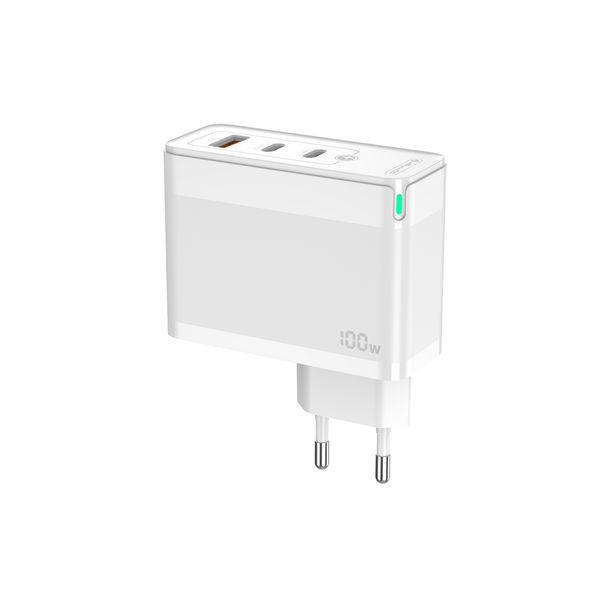 Wall Charger GaN 100W 1x QC3.0 USB + 2x PD USB-C Jellico C118 white 6974929204112