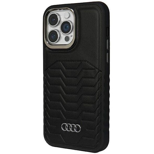 Original Case IPHONE 14 PRO Audi Synthetic Leather MagSafe (AU-TPUPCMIP14P-GT/D3-BK) black 6955250226851