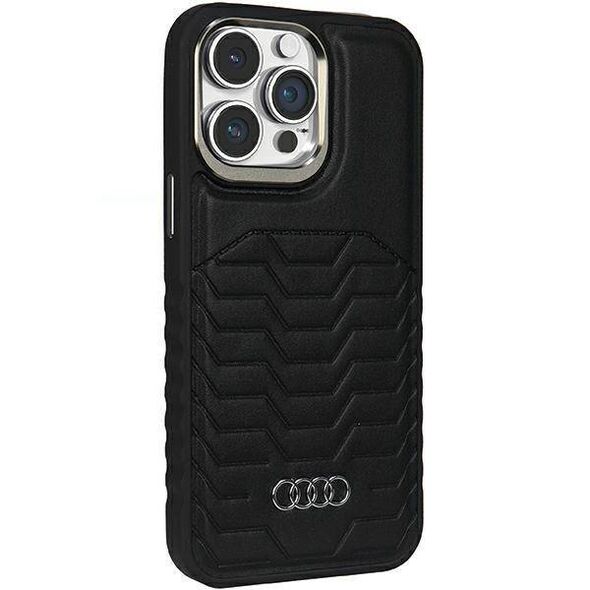 Original Case IPHONE 14 PRO Audi Synthetic Leather MagSafe (AU-TPUPCMIP14P-GT/D3-BK) black 6955250226851
