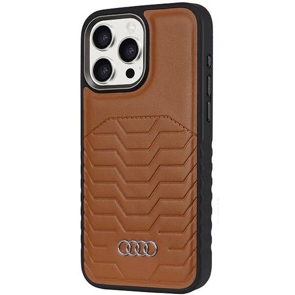 Original Case IPHONE 14 PRO MAX Audi Synthetic Leather MagSafe (AU-TPUPCMIP14PM-GT/D3-BN) brown 6955250226981