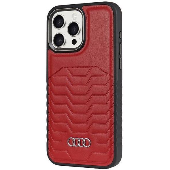 Original Case APPLE IPHONE 15 PRO Audi Synthetic Leather MagSafe (AU-TPUPCMIP15P-GT/D3-RD) red 6955250226943