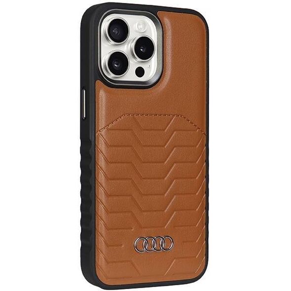 Original Case APPLE IPHONE 15 PRO MAX Audi Synthetic Leather MagSafe (AU-TPUPCMIP15PM-GT/D3-BN) brown 6955250227025