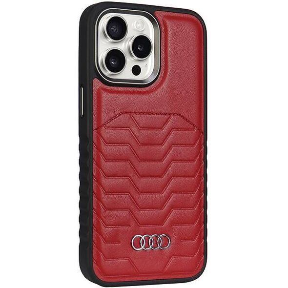 Original Case APPLE IPHONE 15 PRO MAX Audi Synthetic Leather MagSafe (AU-TPUPCMIP15PM-GT/D3-RD) red 6955250226967