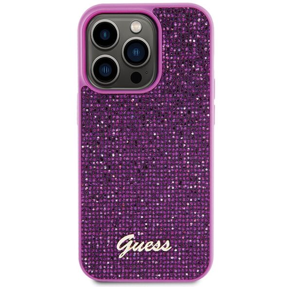 Guess case for iPhone 15 Pro 6,1&quot; GUHCP15LPMSDGSF fuschia HC PU Disco Script Metal 3666339173739