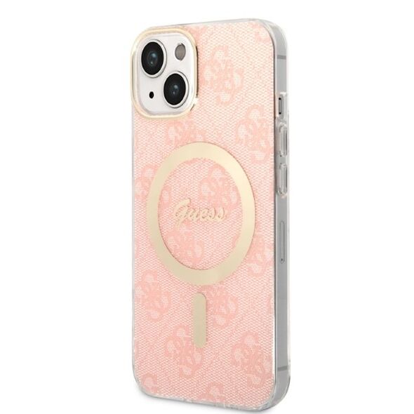 Guess set case + charger for iPhone 14 Plus 6,7&quot; GUBPP14MH4EACSP pink hard case 4G Print MagSafe 3666339103057