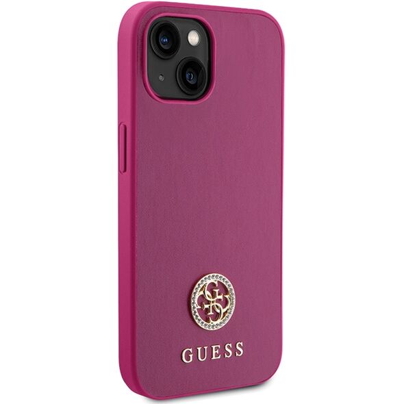 Guess case for iPhone 15 6,1&quot; GUHCP15SPS4DGPP pink HC PU 4G Metal Logo Strass 3666339150860