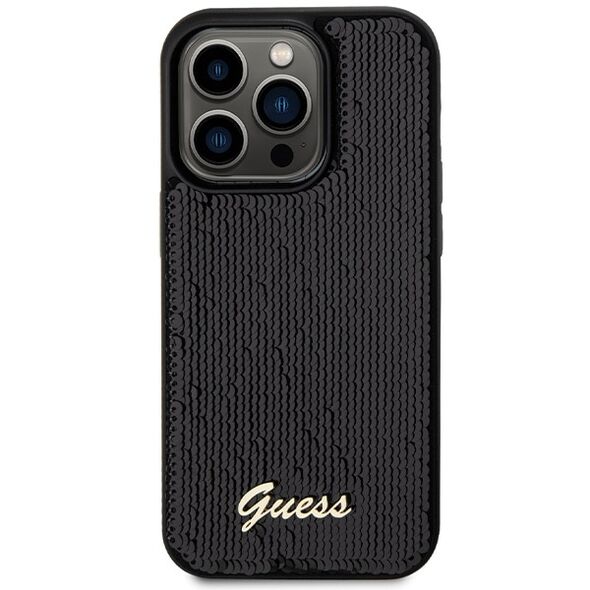 Guess case for  iPhone 13 Pro Max 6,7&quot; GUHCP13XPSFDGSK HC SEQUIN SCRIPT METAL BLACK 3666339172824