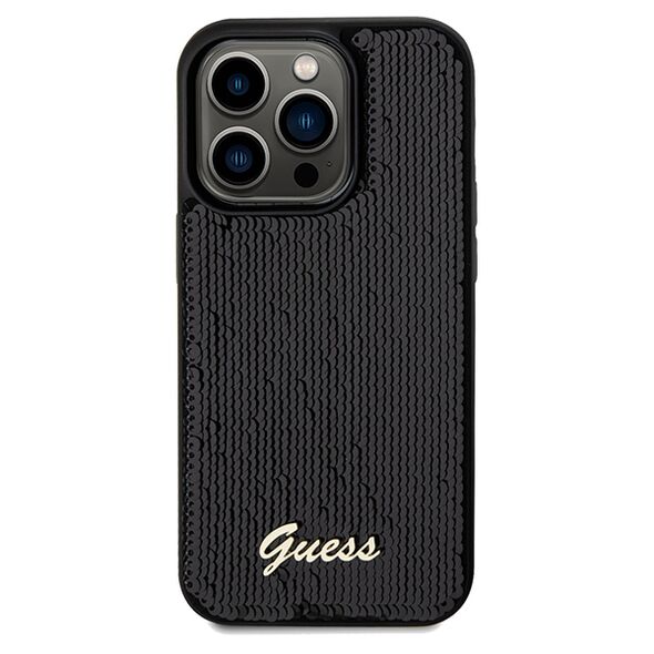 Guess case for  iPhone 14 Pro Max 6,7&quot; GUHCP14XPSFDGSK HC SEQUIN SCRIPT METAL BLACK 3666339172862