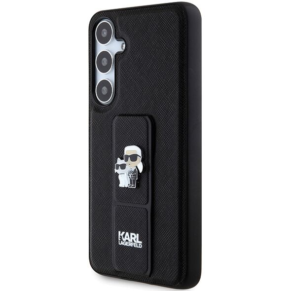 Karl Lagerfeld case for Samsung Galaxy S24 KLHCS24SGSAKCPK black HC GRIPSTAND SAFFIANO KC PINS 3666339242145