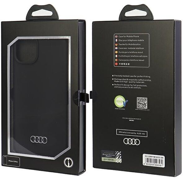 Audi case for iPhone 15 Plus 6,7&quot; black Silicone Case 6955250226561