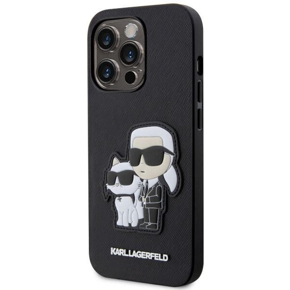 Karl Lagerfeld case for iPhone 14 Pro 6,1&quot; KLHCP14LSANKCPK black hardcase Saffiano Karl & Choupette 3666339122720