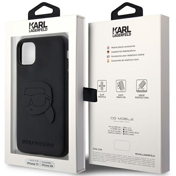 Karl Lagerfeld case for iPhone 11 KLHCN613DRKNK black 3D Rubber Case Karl Head 3666339169985