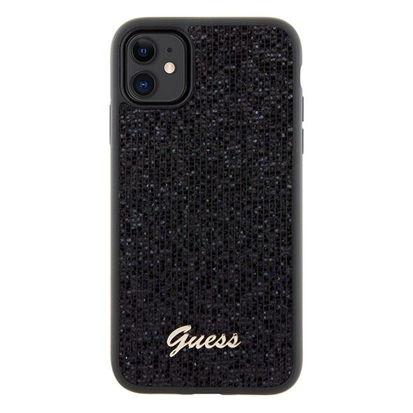 Guess case for  iPhone 11 GUHCN61PMSDGSK HC PU DISCO SCRIPT METAL BLACK 3666339173333