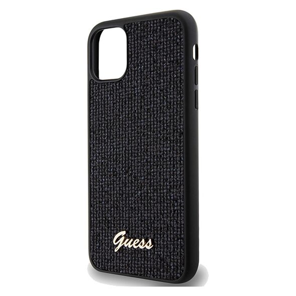 Guess case for  iPhone 11 GUHCN61PMSDGSK HC PU DISCO SCRIPT METAL BLACK 3666339173333