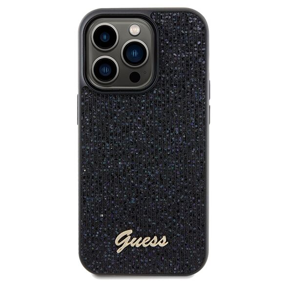 Guess case for  iPhone 14 Pro Max 6,7&quot; GUHCP14XPMSDGSK HC PU DISCO SCRIPT METAL BLACK 3666339173425