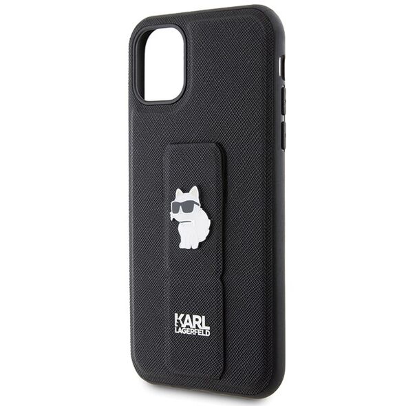 Karl Lagerfeld case for iPhone 11 KLHCN61GSACHPK HC GRIPSTAND SAFFIANO CHOUPETTE PINS BLACK 3666339207335