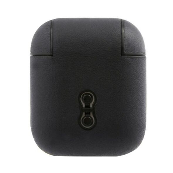 BMW case for AirPods BMA2SSLNA navy blue Geniune Leather Silver Logo 3666339009434