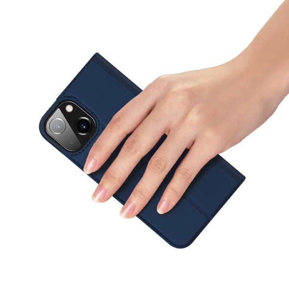 Case IPHONE 13 MINI with a flip Dux Ducis Skin Leather navy blue 6934913048900