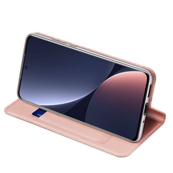 Case XIAOMI 12 PRO with a Flip Dux Ducis Skin Leather light pink 6934913041536