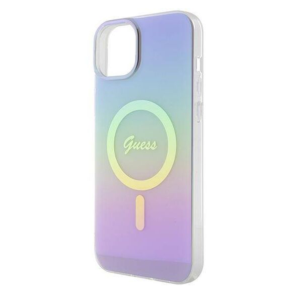 Original Case APPLE IPHONE 15 Guess Hardcase IML Iridescent MagSafe (GUHMP15SHITSU) purple 3666339154783