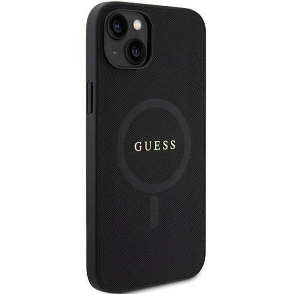 Original Case APPLE IPHONE 15 PLUS Guess Hardcase Saffiano MagSafe (GUHMP15MPSAHMCK) black 3666339155773