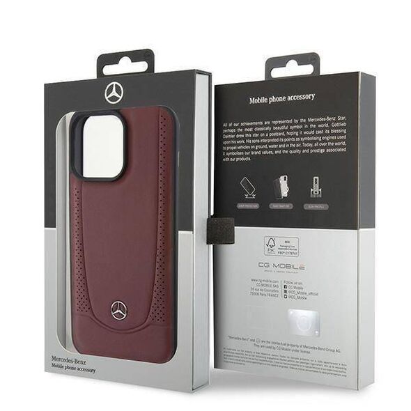 Case APPLE IPHONE 15 PRO Mercedes Leather Urban Line (MEHCP15LARMRE) red 3666339171834