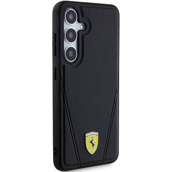 Original Case SAMSUNG GALAXY S24+ Ferrari Hardcase Hot Stamp V Lines MagSafe (FEHMS24MP3BAK) black 3666339242480