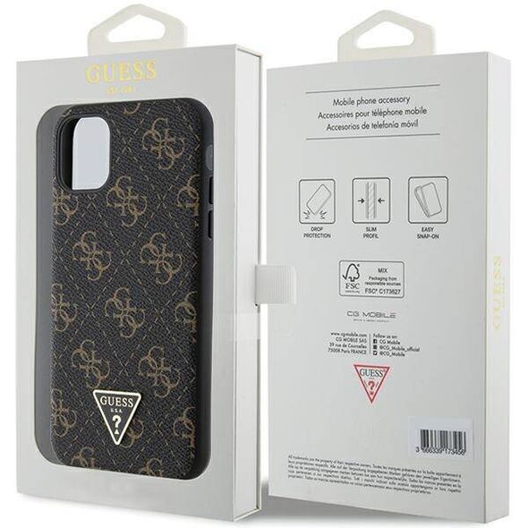 Original Case IPHONE 11 Guess Hardcase 4G Triangle Metal Logo (GUHCN61PG4GPK) black 3666339225667