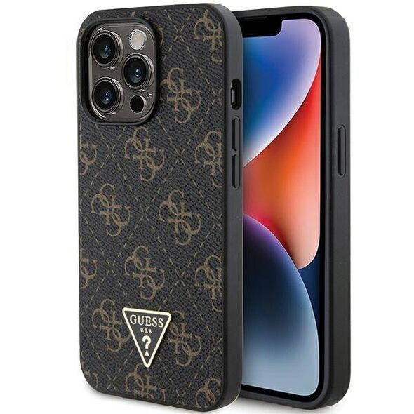 Original Case IPHONE 13 PRO Guess Hardcase 4G Triangle Metal Logo (GUHCP13LPG4GPK) black 3666339225704