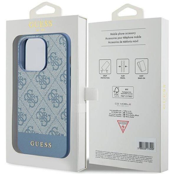 Original Case APPLE IPHONE 15 PRO Guess Hardcase 4G Stripe Collection (GUHCP15LG4GLBL) blue 3666339209896