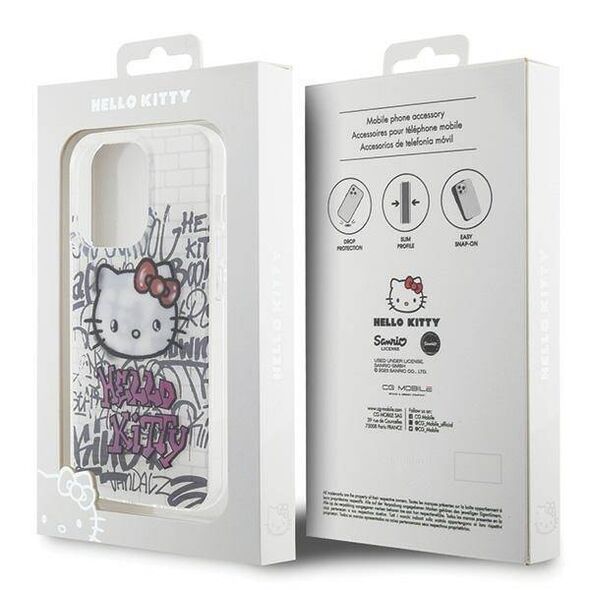 Original Case APPLE IPHONE 15 PRO Hello Kitty Hardcase IML Kitty On Bricks Graffiti (HKHCP15LHDGPHT) white 3666339188696