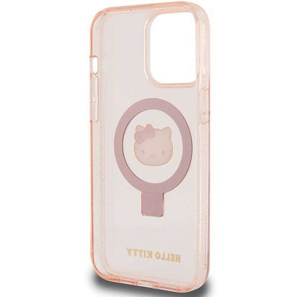 Original Case APPLE IPHONE 15 PRO MAX Hello Kitty Hardcase Ring Stand Glitter Electrop Logo MagSafe (HKHMP15XHRSGEP) pink 3666339189358