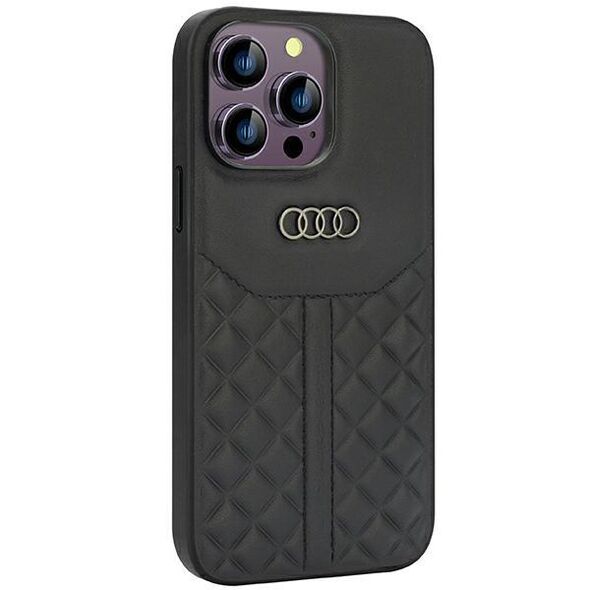 Audi Genuine Leather case for iPhone 14 Pro Max 6.7&quot; - black AU-TPUPCIP14PM-Q8/D1-BK